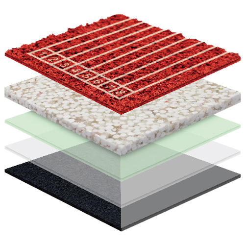 房山无缝预制型塑胶跑道渗水TPR喷面