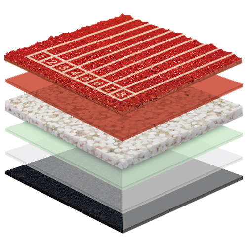 房山无缝预制型塑胶跑道非渗水TPR喷面方案二